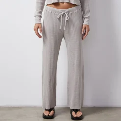 MONROW Waffle Crop Lounge Sweat STONEGREY Online